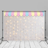 Aperturee - Colorful Shed Light Dots Brick Photography Backdrop